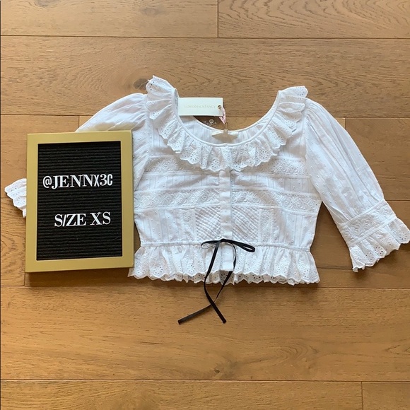 ❌[SOLD]❌NWT LoveShackFancy Tiana Top || White - Picture 6 of 8